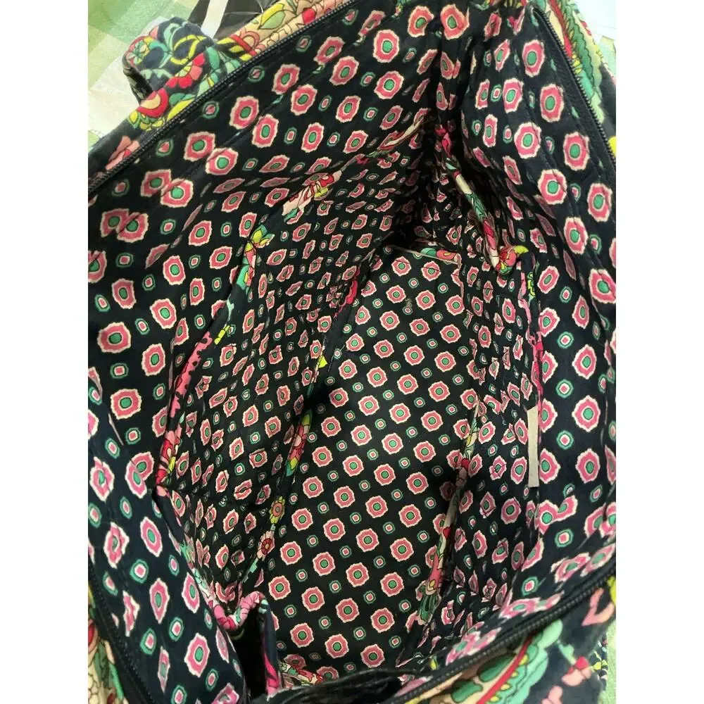Vera Bradley Large Quilted Tote Bag | Floral Paisley Shoulder Bag Travel Tote